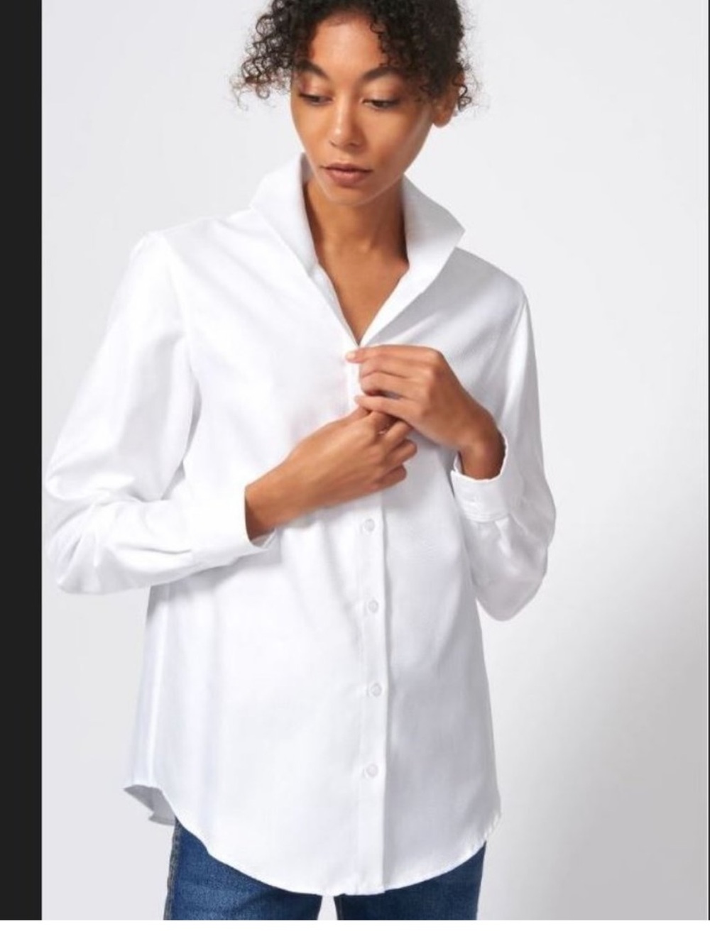 KAL RIEMAN EUC CLASSIC White Button-Down Shirt W/ Pop collar. 100% Cotton Sz 12